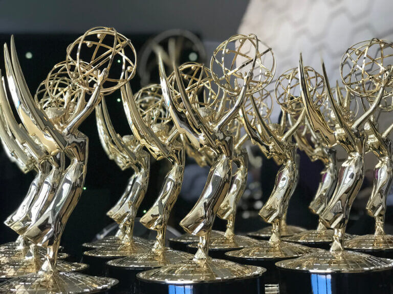 Emmy statues at the 70th Primetime Emmy Awards held at Microsoft Theater, L.A. Live on September 17, 2018 in Los Angeles, California